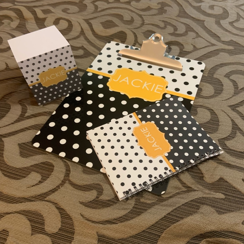 New personalized clip board. Sticky’s and notebook